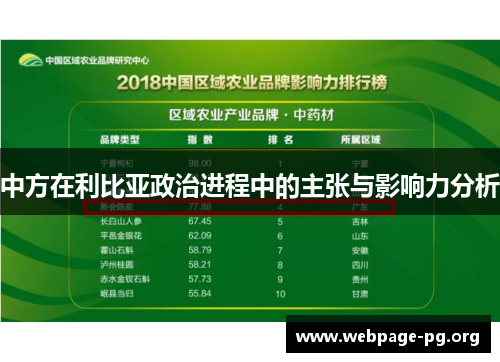 中方在利比亚政治进程中的主张与影响力分析