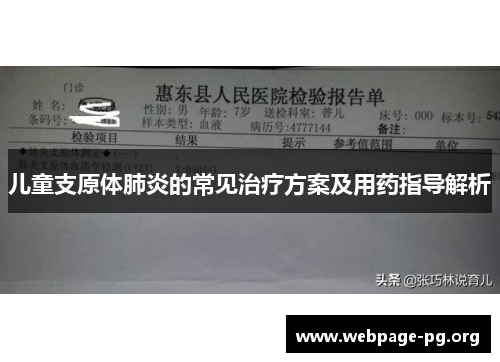 儿童支原体肺炎的常见治疗方案及用药指导解析 儿童支原体肺炎的常见治疗方案及用药指导解析