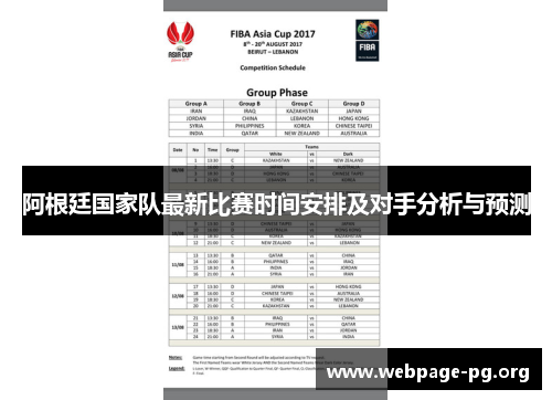 阿根廷国家队最新比赛时间安排及对手分析与预测 阿根廷国家队最新比赛时间安排及对手分析与预测